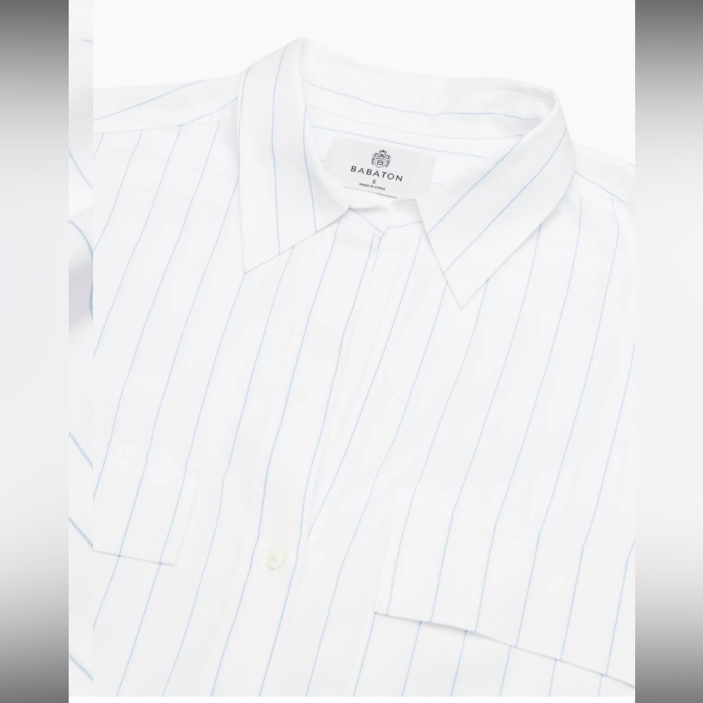 NWT Aritzia Babaton utility Seymour stripe button down shirt - Picture 7 of 13